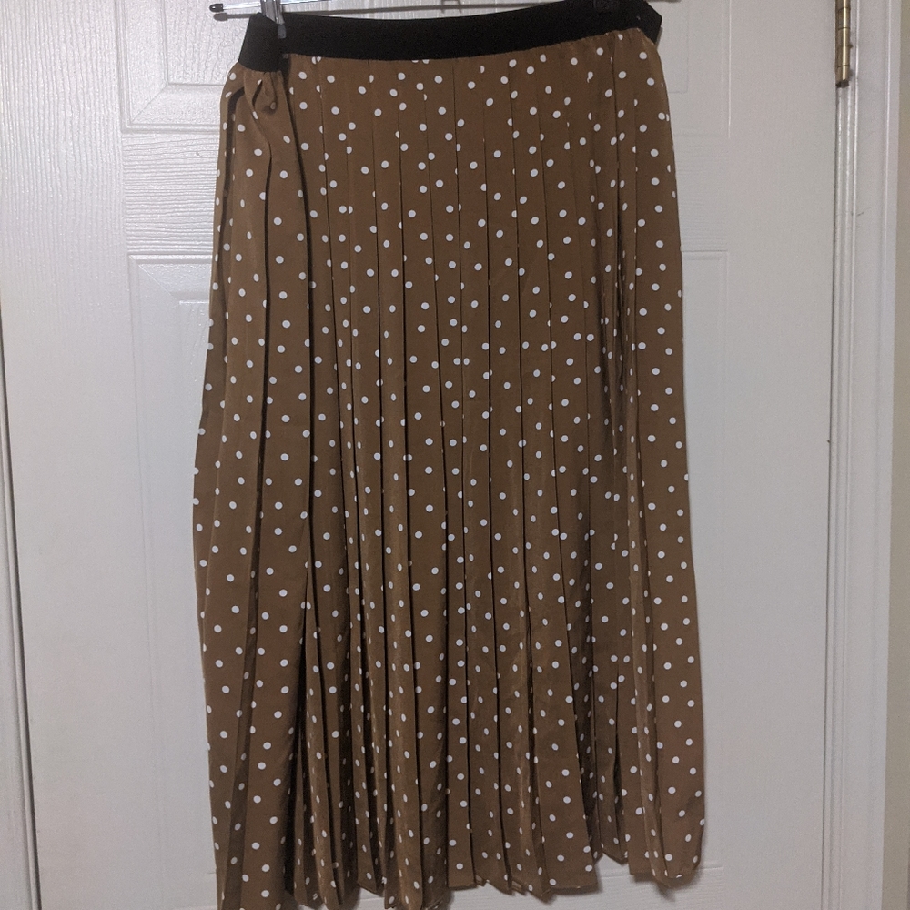 Polka Dot Pleated Skirt